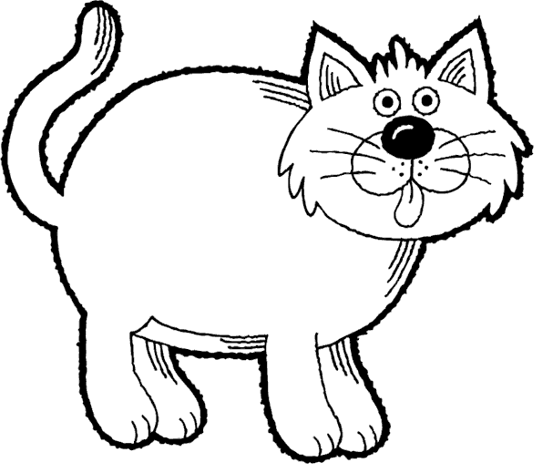 Fat Cat Coloring Page