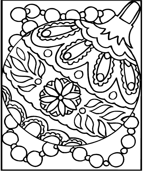 Free Christmas Coloring Page  Christmas Ornament